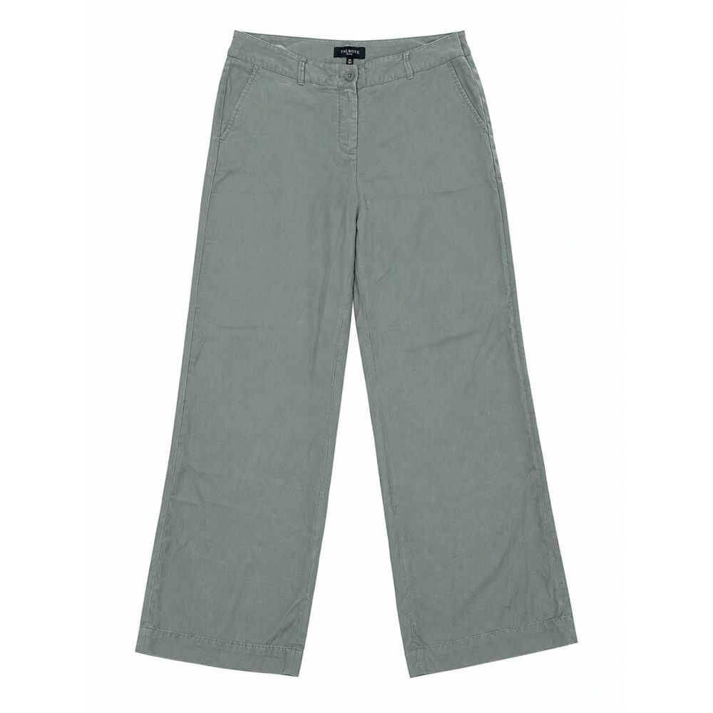 Talbots Wide Leg Lyocell Pants Womens 10 Petite Sage Green Tencel Trouser 10P